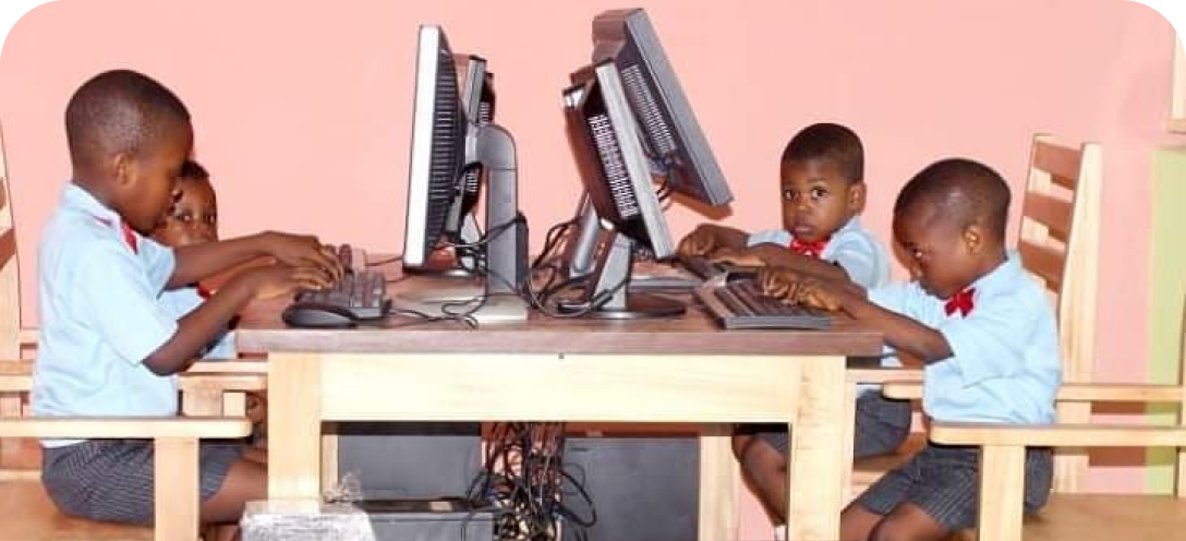 Students learning at computers